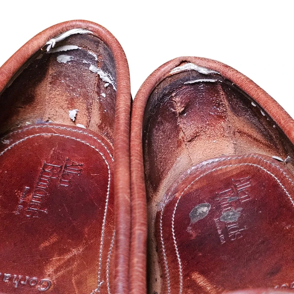 Allen Edmonds Gorham Mens Brown Leather Penny Loafers Lug Sole USA Made 10.5 D
